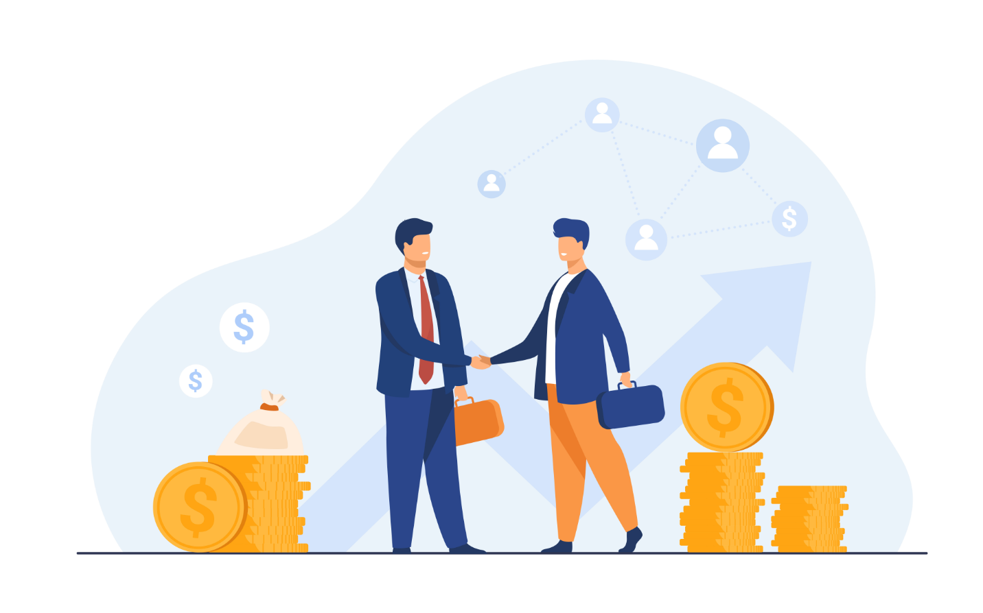 illustration of two man making a deal